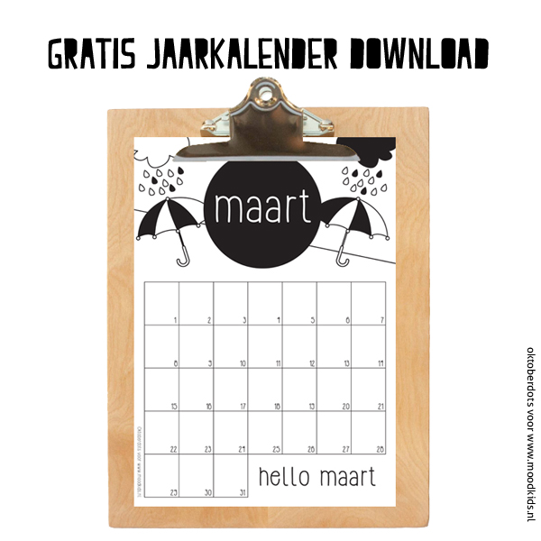 Bier verraad Nautisch Maart maandkalender gratis printen - MoodKids