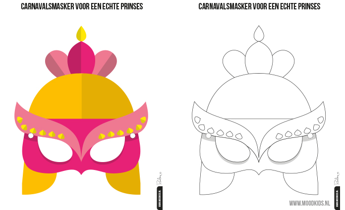 Handschrift Schipbreuk Kip Ridder masker en prinses masker: gratis printable | MoodKids